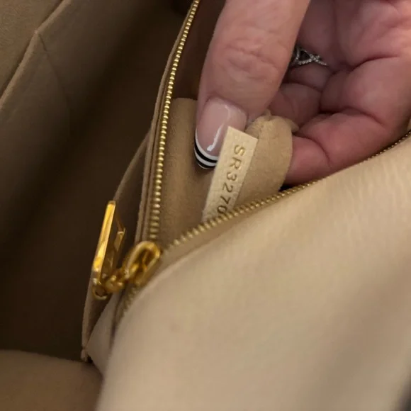 Louis Vuitton Tuffetage On My Side MM Cream and Tan Satchel - Picture 11 of 14